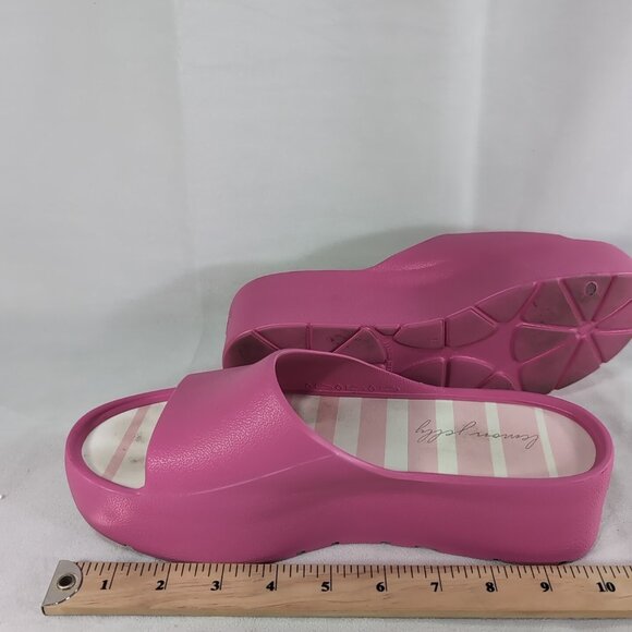 Lemon Jelly 40 Sunny Pink Fuschia Sandals Open Toe Platform Slip On US 10 Slide - Picture 12 of 13